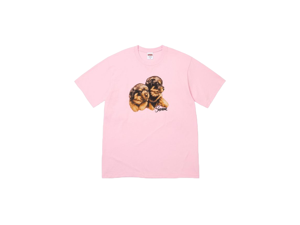 Supreme Puppies Tee Light Pink-Supreme-pikastore.cz