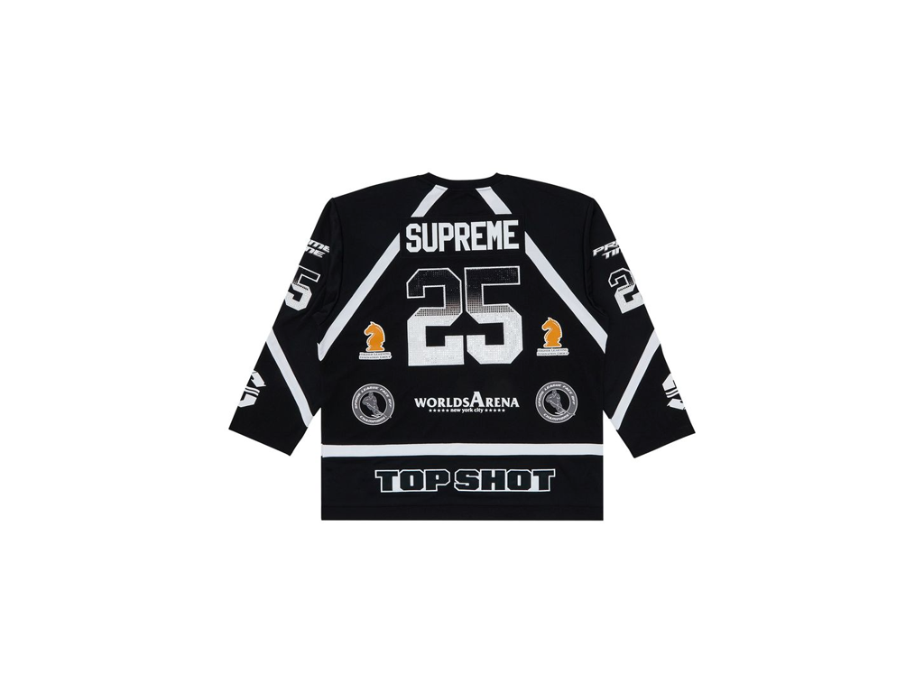 Supreme Rhinestone Hockey Jersey Black-Supreme-pikastore.cz