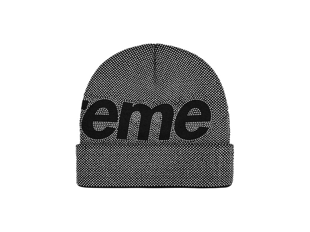 Supreme Studded Knockout Big Logo Beanie Black-Supreme-pikastore.cz