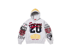 Supreme Warriors Applique Zip Up Hooded Sweatshirt grey