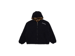Supreme Faux Fur Reversible Hooded Track Jacket Black
