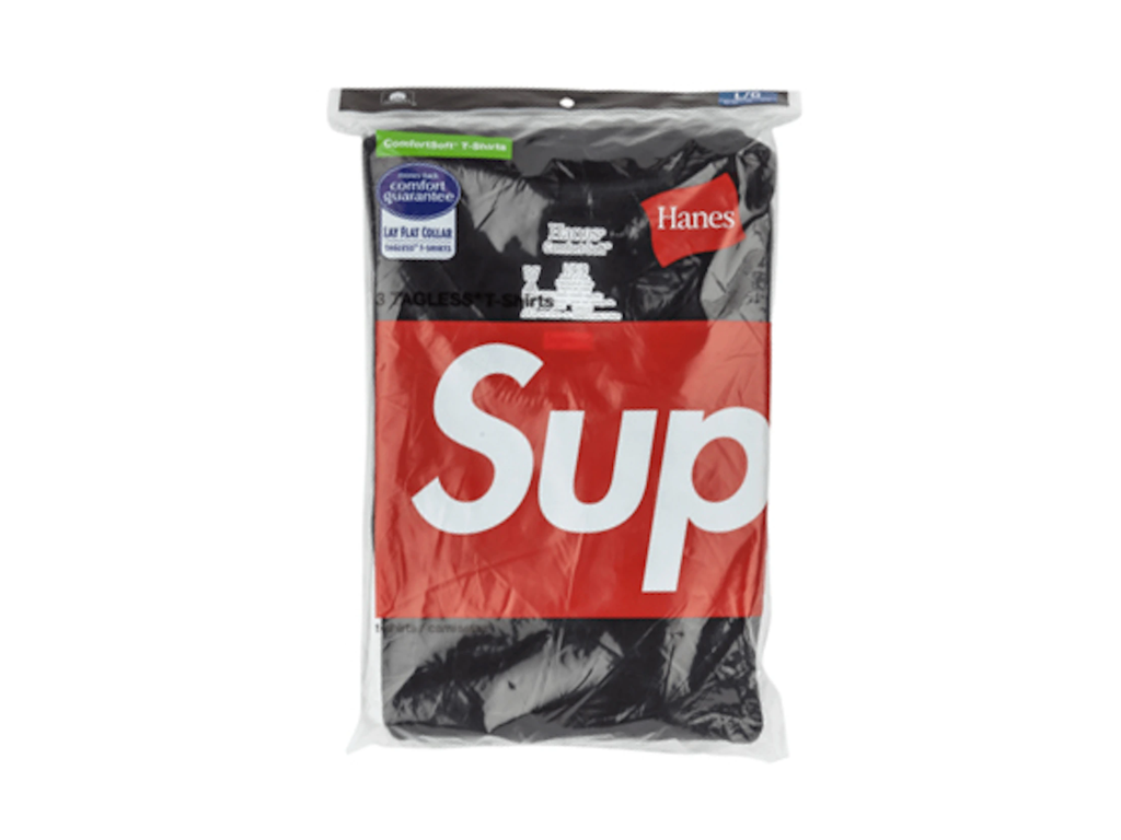 Supreme Hanes Tagless Tees (3 Pack) Black-Supreme-pikastore.cz