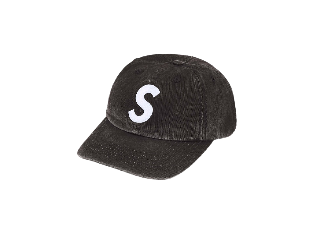 Supreme Pigment Coated S Logo 6-Panel Black-Supreme-pikastore.cz