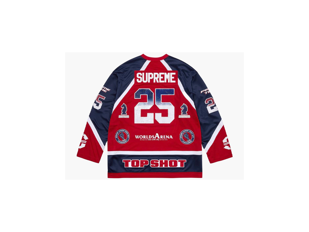 Supreme Rhinestone Hockey Jersey Red-Supreme-pikastore.cz