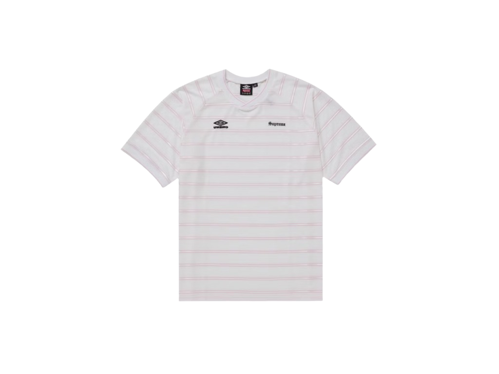 Supreme Umbro Stripe Soccer Jersey White-Supreme-pikastore.cz