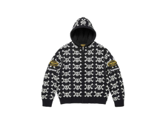 Supreme®/Vanson Leathers® Skull Zip Up Hooded Sweater Black
