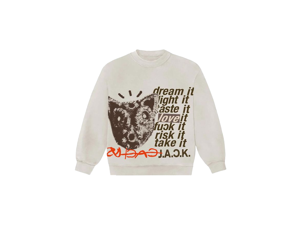 Travis Scott D.L.T.L.F.R.T. Crewneck Cream