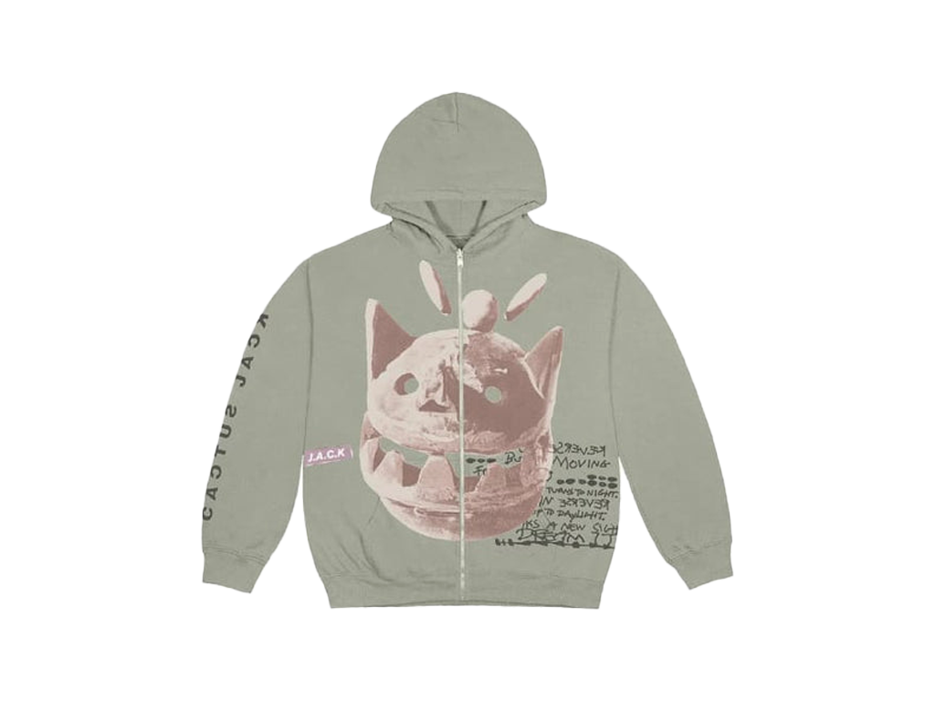 Travis Scott New Sight Zip Up Hoodie Olive-Travis Scott-pikastore.cz