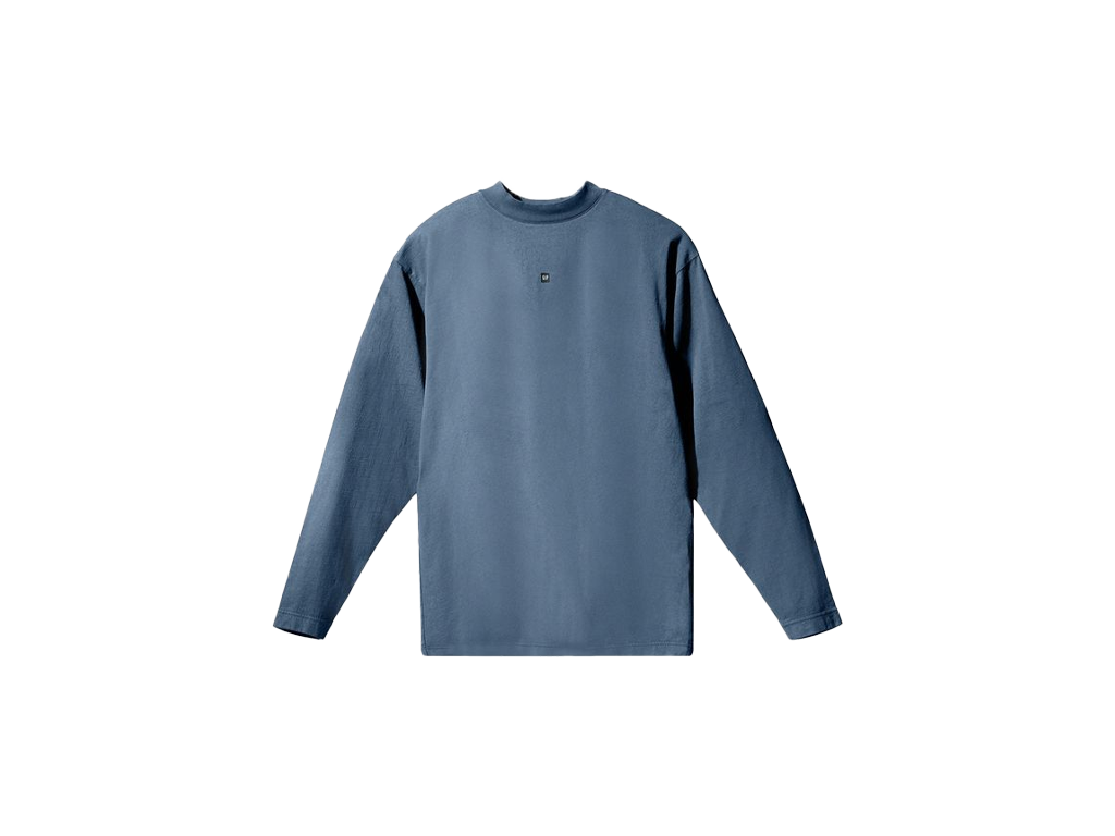 Yeezy Gap Engineered by Balenciaga Logo Long-Sleeve Tee Dark Blue-Yeezy-pikastore.cz