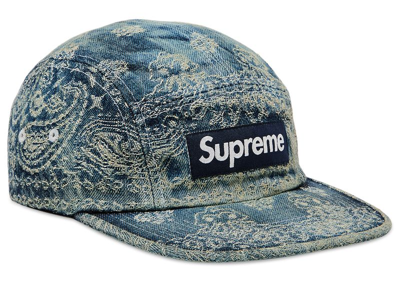 Supreme Bandana Jacquard Denim Camp Cap Blue-Supreme-pikastore.cz
