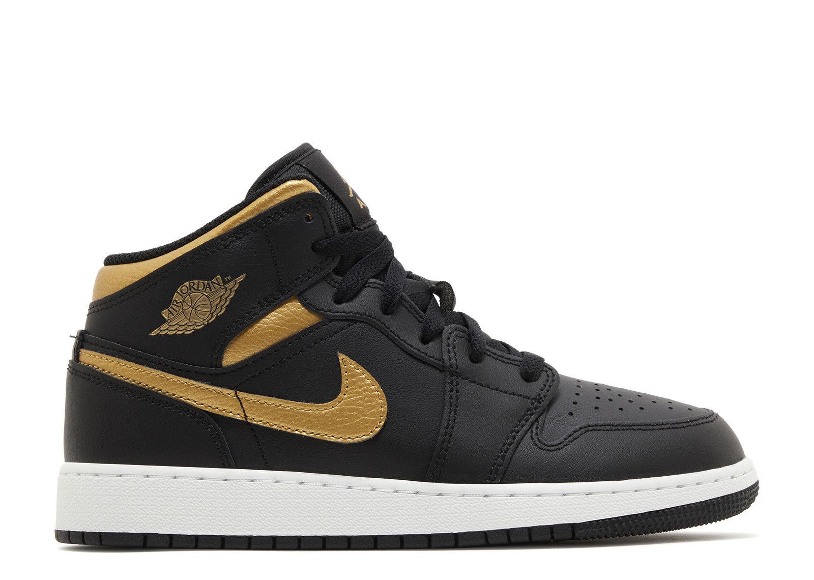 Air Jordan 1 Mid GS Black Metallic Gold-Air Jordan-pikastore.cz