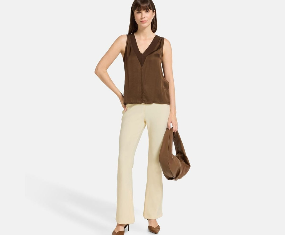 Calvin Klein Flared trousers Pink – kalhoty – fotka 5 z 5