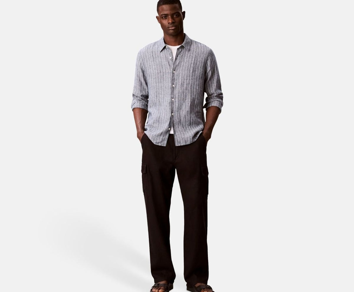 Calvin Klein Linen shirt Blue – tøj – foto 6 af 6