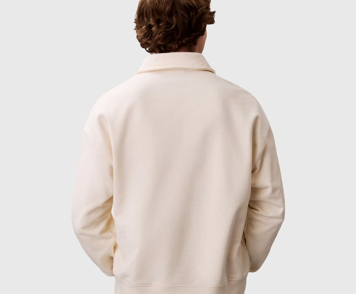 Calvin Klein Long-sleeved polo shirt Terry White – t-shirt – foto 4 av 5