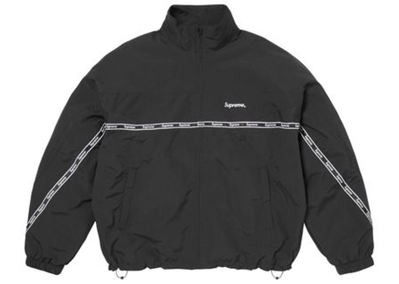 Supreme Logo Taping Track Jacket Black-Supreme-pikastore.cz
