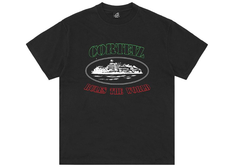 Corteiz OG Alcatraz Italia Tee Black-Corteiz-pikastore.cz
