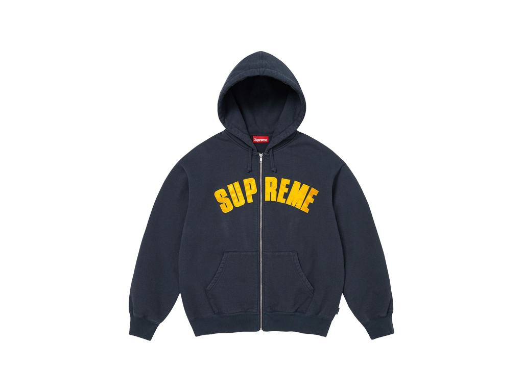 Supreme/Larry Clark Zip Up Hooded Sweatshirt Navy-Supreme-pikastore.cz