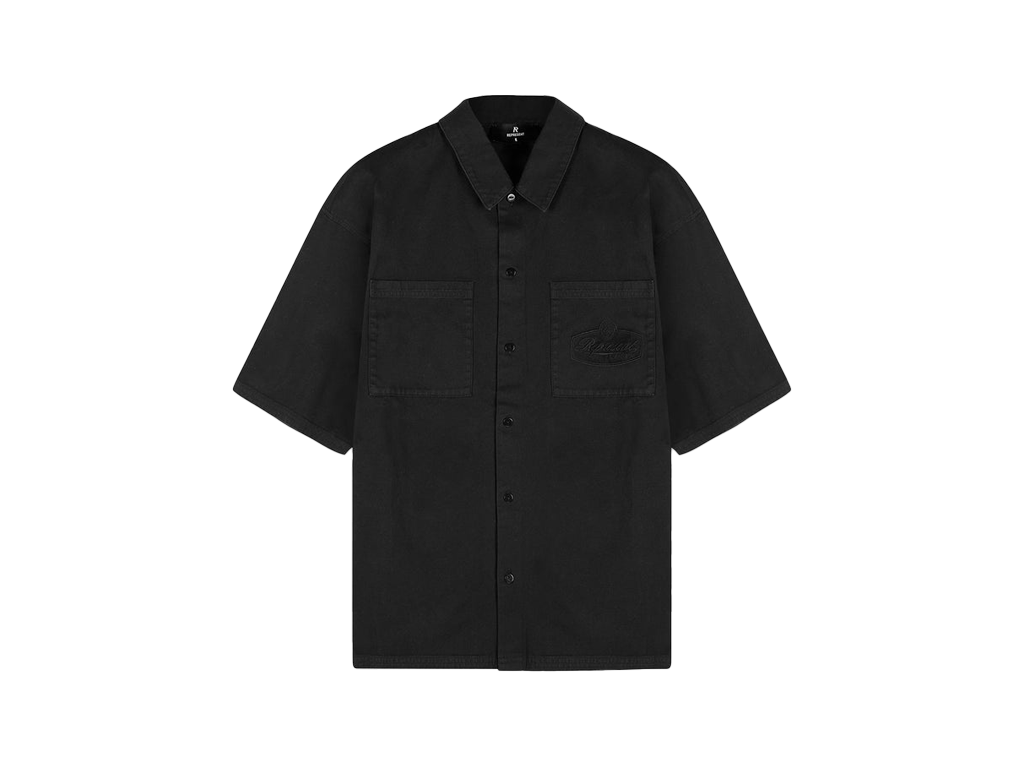 Represent Short Sleeve Cotton Overshirt Washed Black-Represent-pikastore.cz