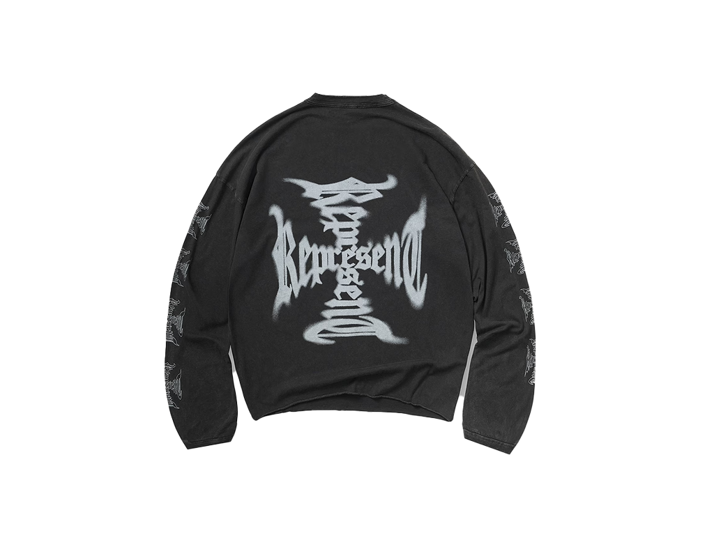 Represent MH Long Sleeve T-Shirt Faded Black-Represent-pikastore.cz
