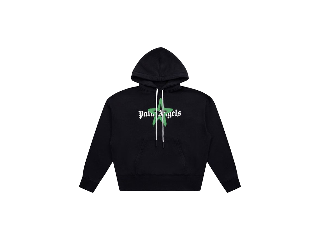 Palm Angels Star Sprayed Hoodie Black – mikina, černá