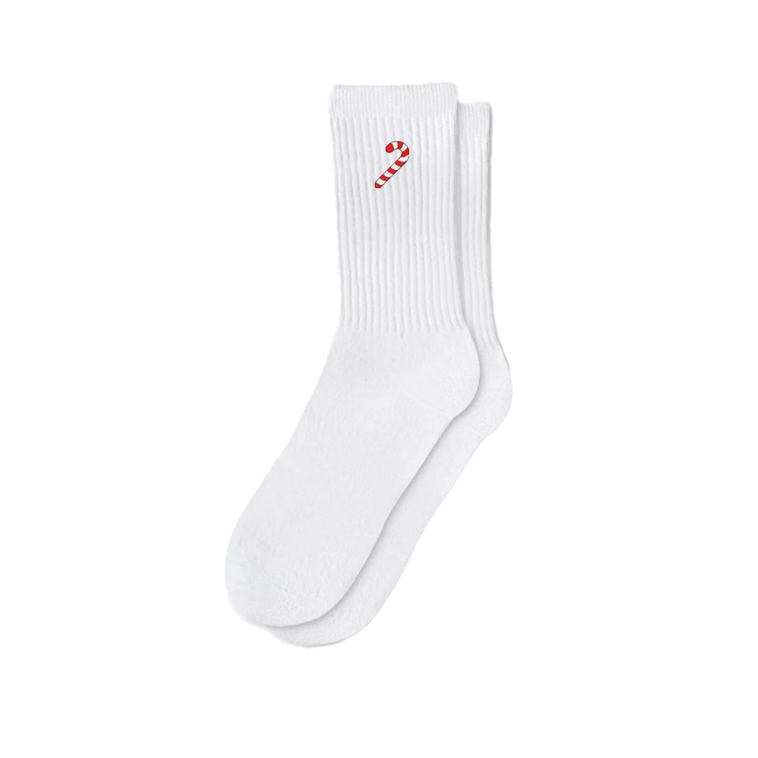 Socks White Candy Cane - Capkov Embroidery-Apparel & Accessories-Capkov Embroidery-pikastore.cz