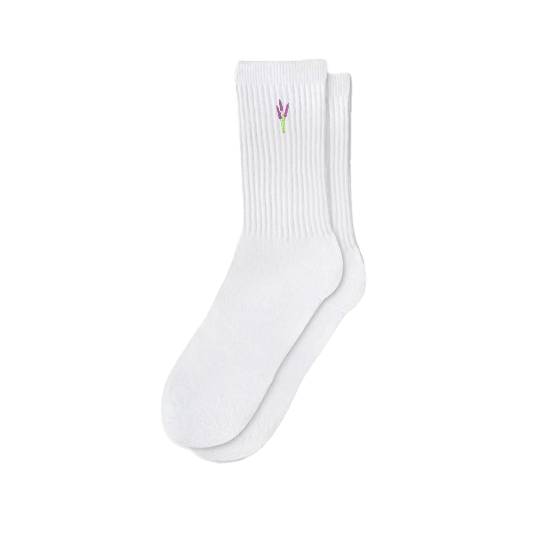 Socks White Lavender - Capkov Embroidery-Apparel & Accessories-Capkov Embroidery-pikastore.cz