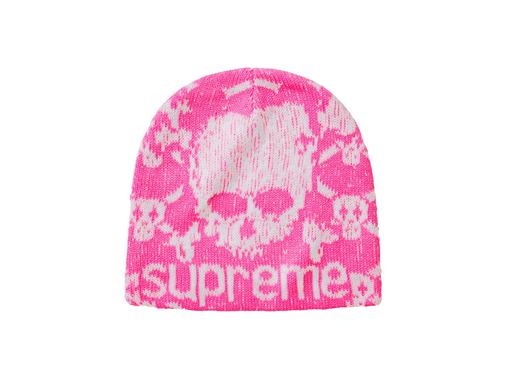 Supreme®/Vanson Leathers® Skull Beanie Pink – čepice