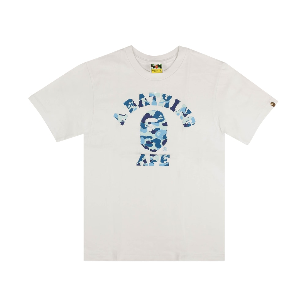 BAPE ABC Camo College Tee White/Blue