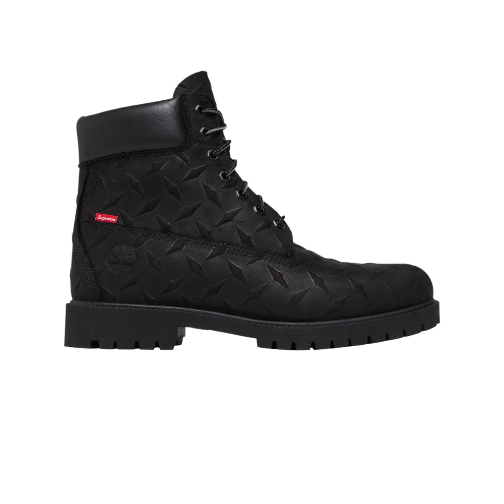 Supreme x Timberland 6 Inch Premium Waterproof Boot Embossed Diamond Plate - Black