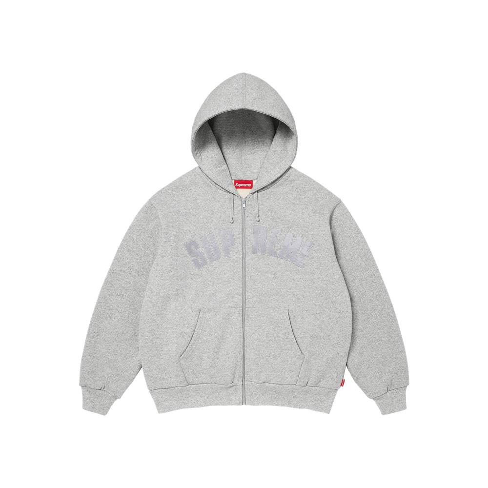 Supreme Arc Thermal Lined Zip Up Hooded Sweatshirt Heather Grey