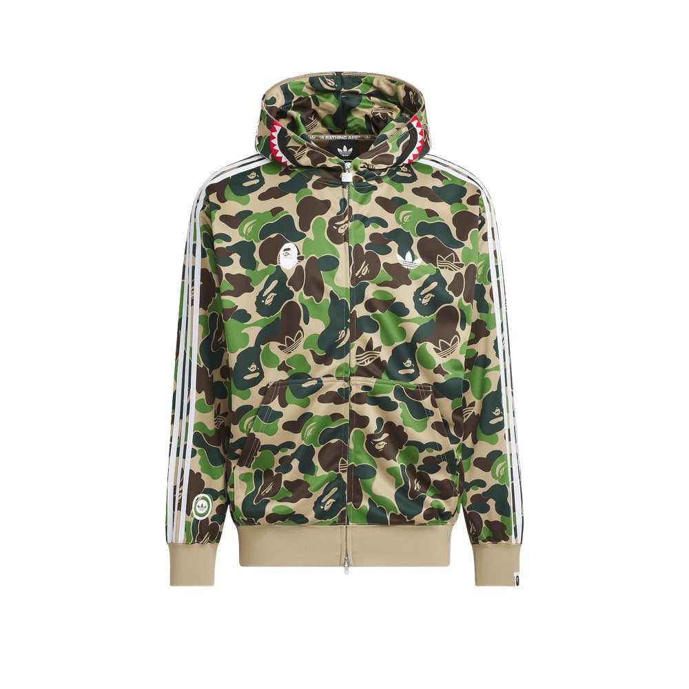 Adidas x BAPE Shark Track Hoodie Jacket Crew Green