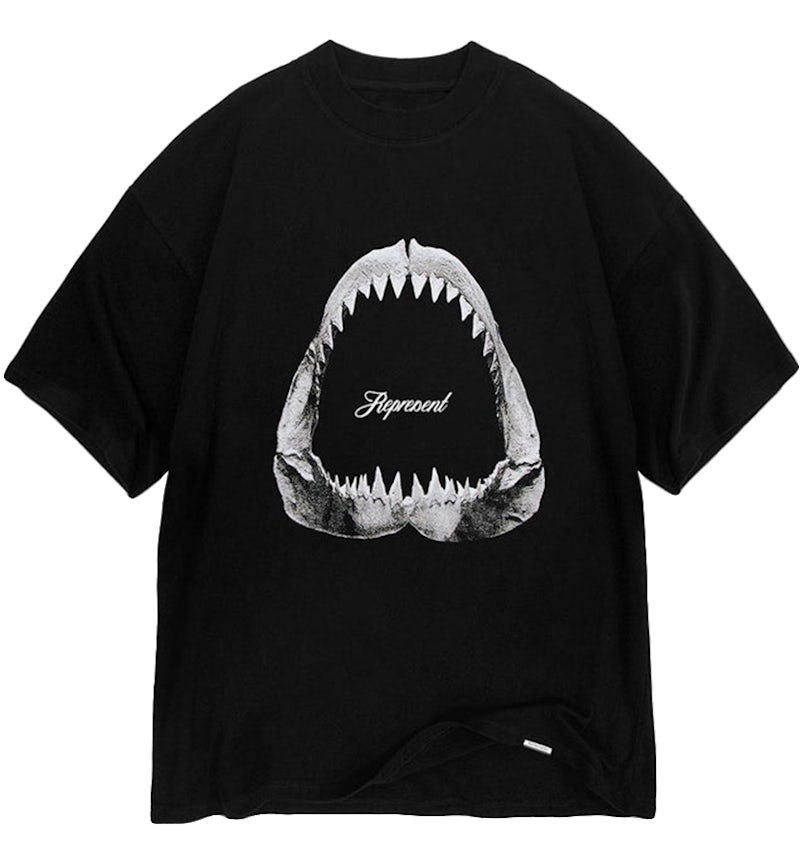 Represent Shark Jaws T-shirt Off Black