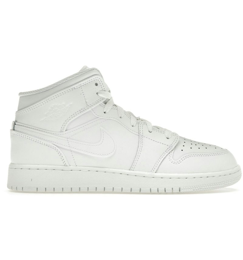 Air Jordan Jordan 1 Mid Triple White (2023) (GS) – boty