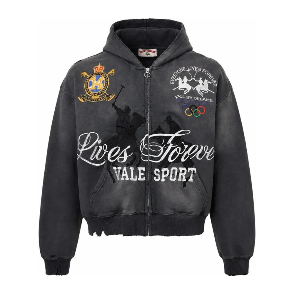 Vale Forever Life Is Forever Zip Up Hoodie Black – mikina