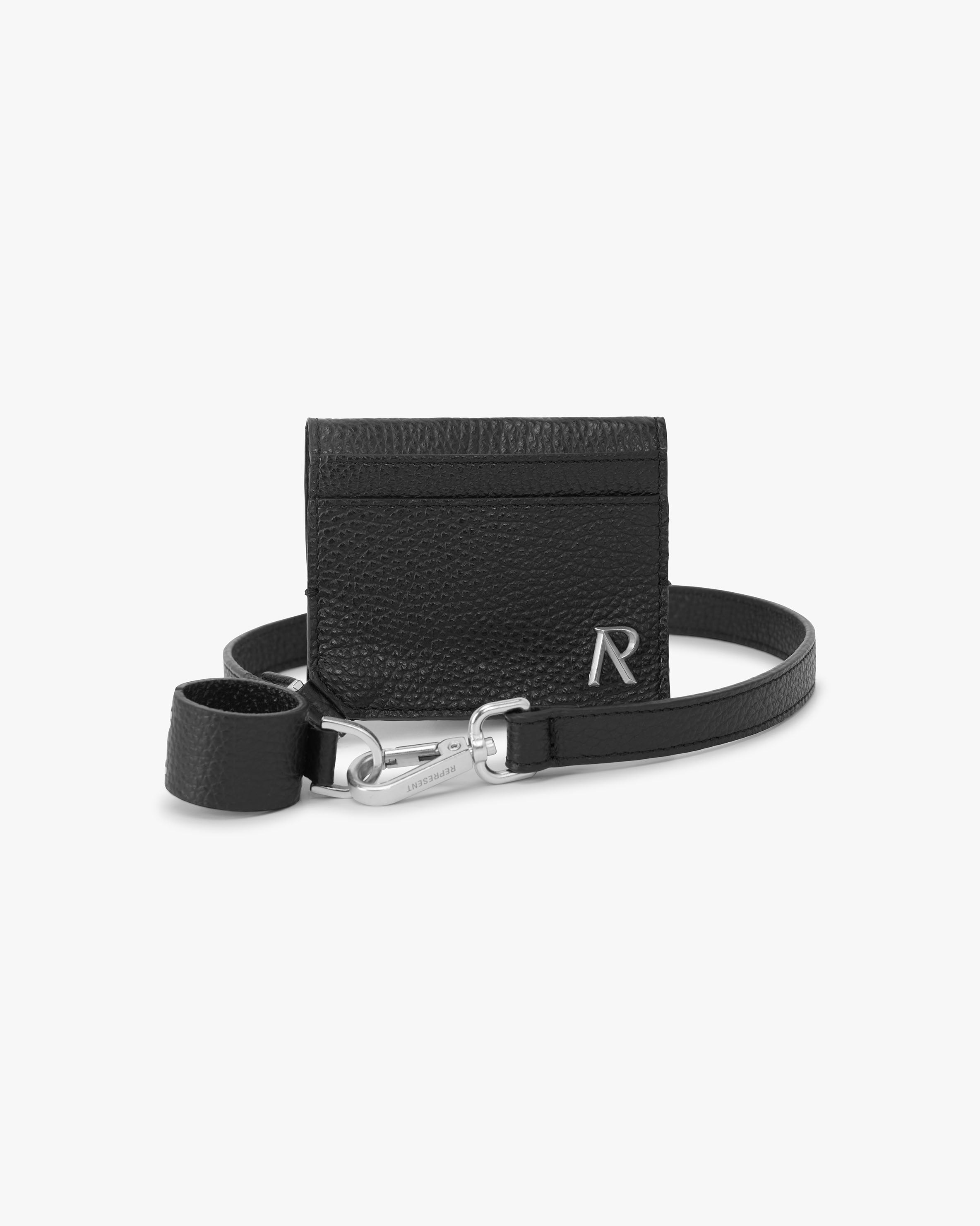 Represent Initial Belt Cardholder Black