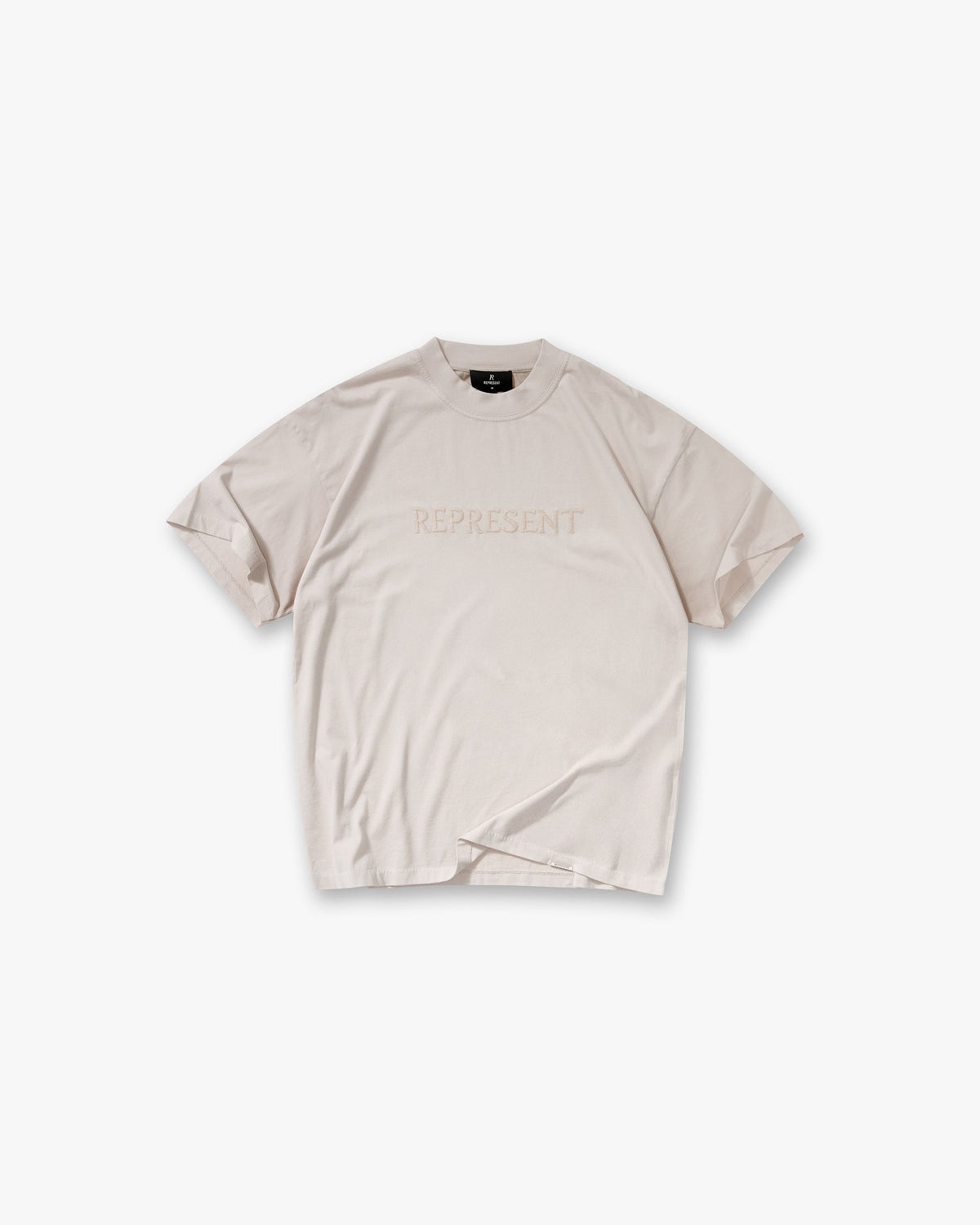 Represent Embroidered Serif Logo T-Shirt Concrete