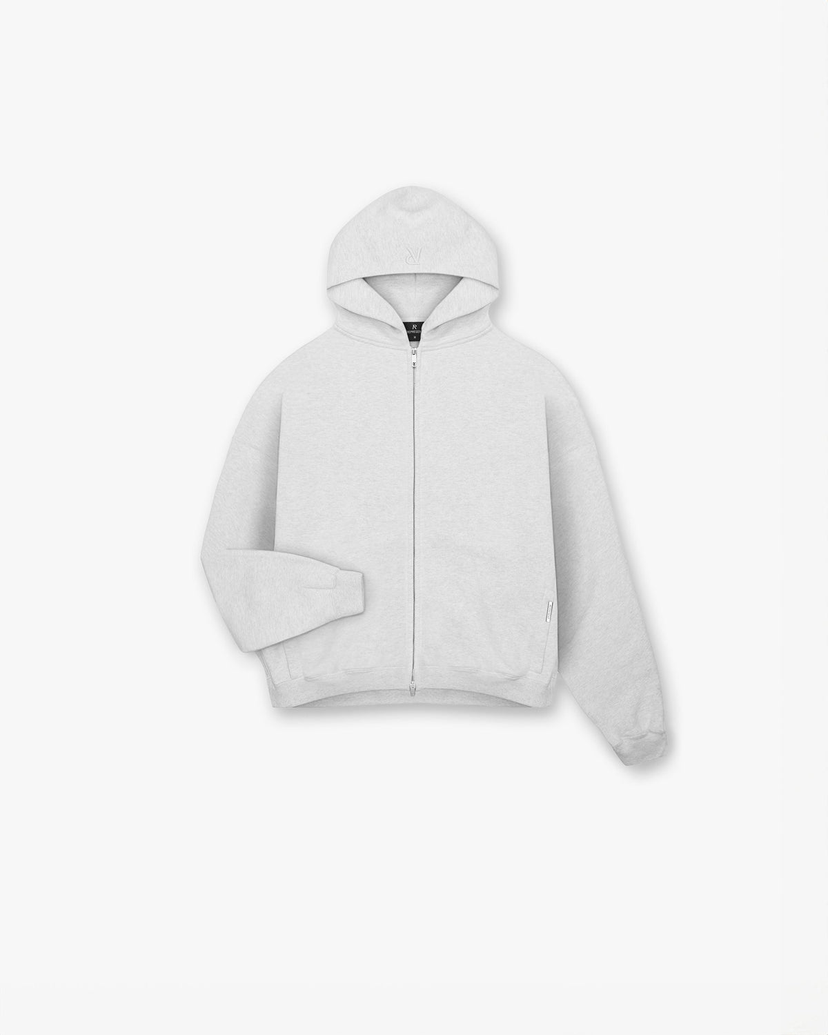Represent Initial Boxy Zip Through Hoodie Ice Grey Marl – hættetrøje