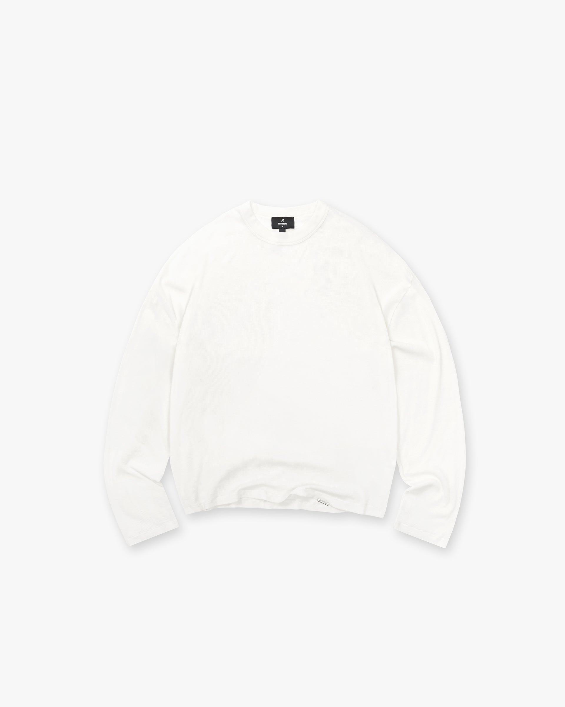 Represent Initial Sheer Rib Long Sleeve T-Shirt Flat White