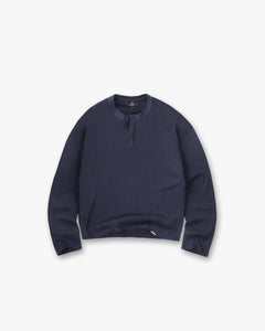 Represent Initial Henley Waffle Футболка з довгим рукавом Midnight Navy