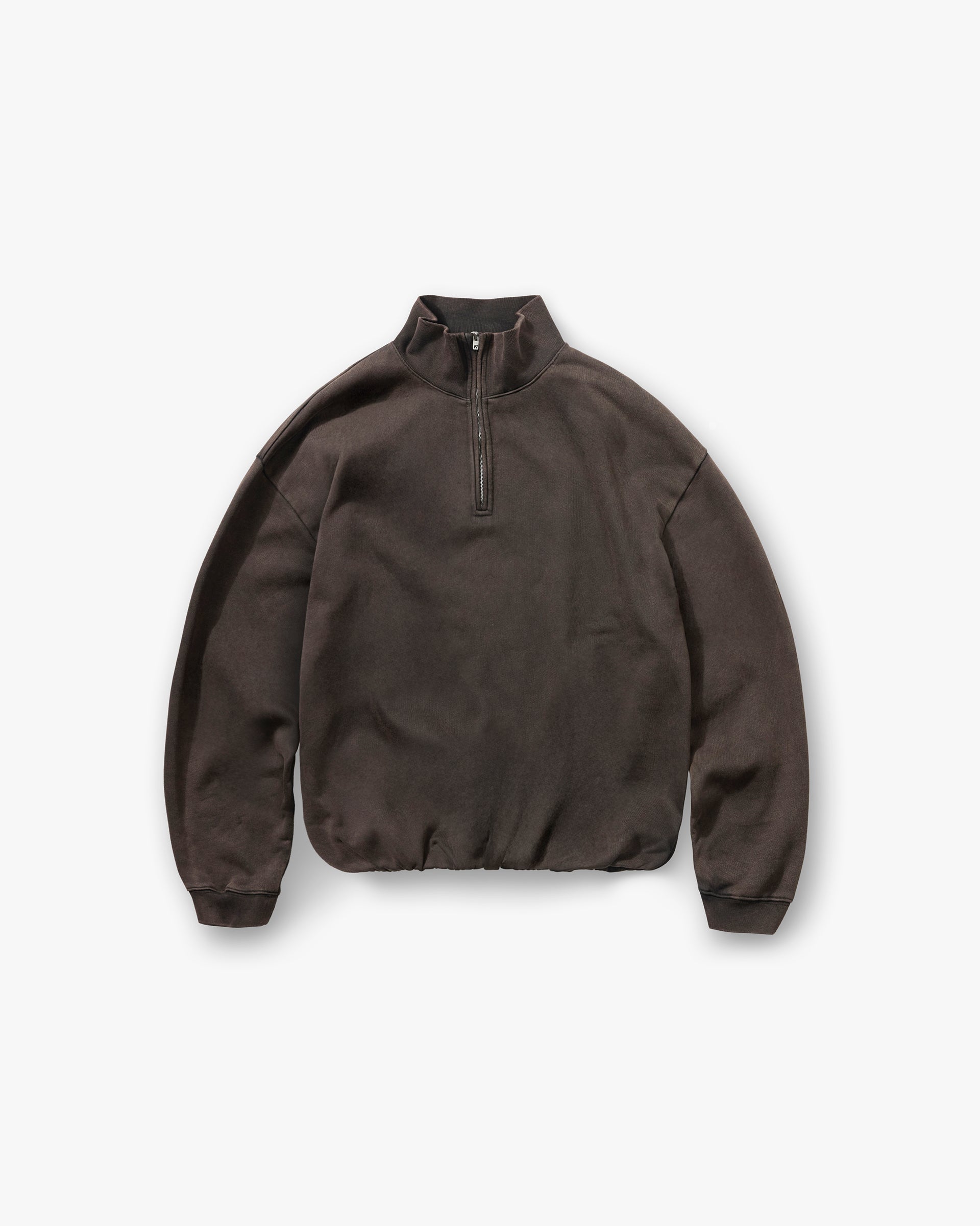 Represent Initial Funnel Neck Quarter Zip Sweatshirt Coffee