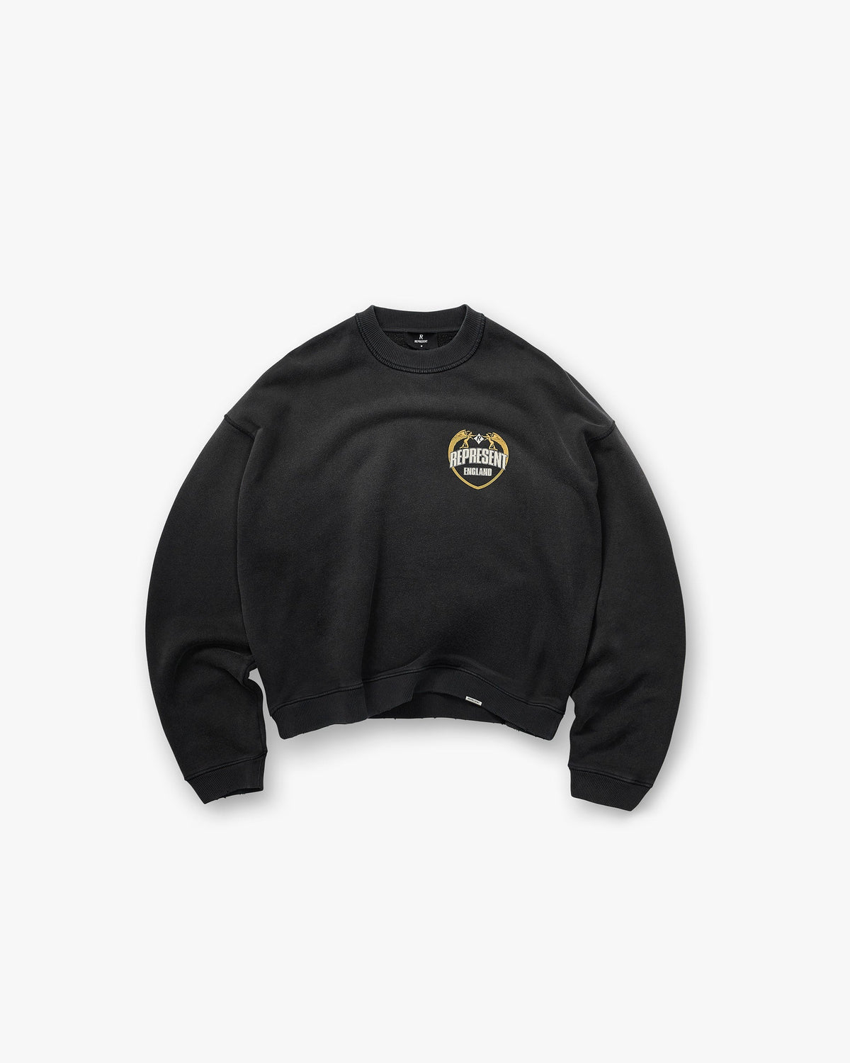 Represent Angel Border Sweater Stained Black