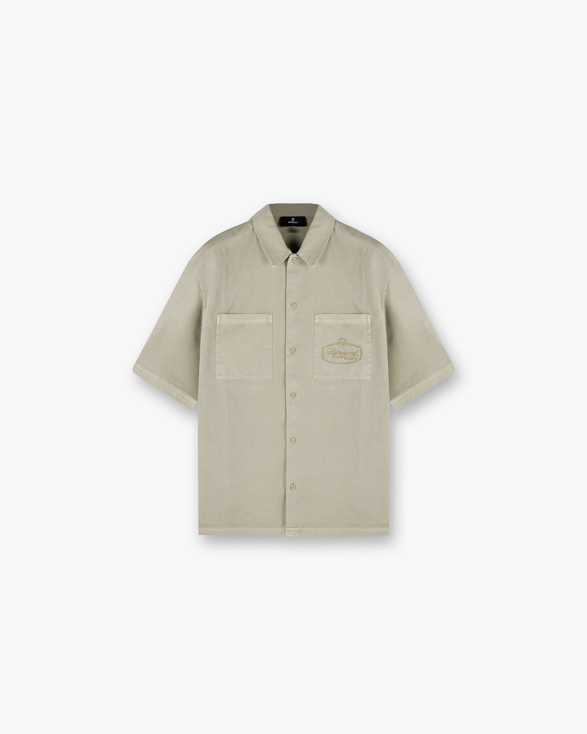 Represent Short Sleeve Cotton Overshirt Beige