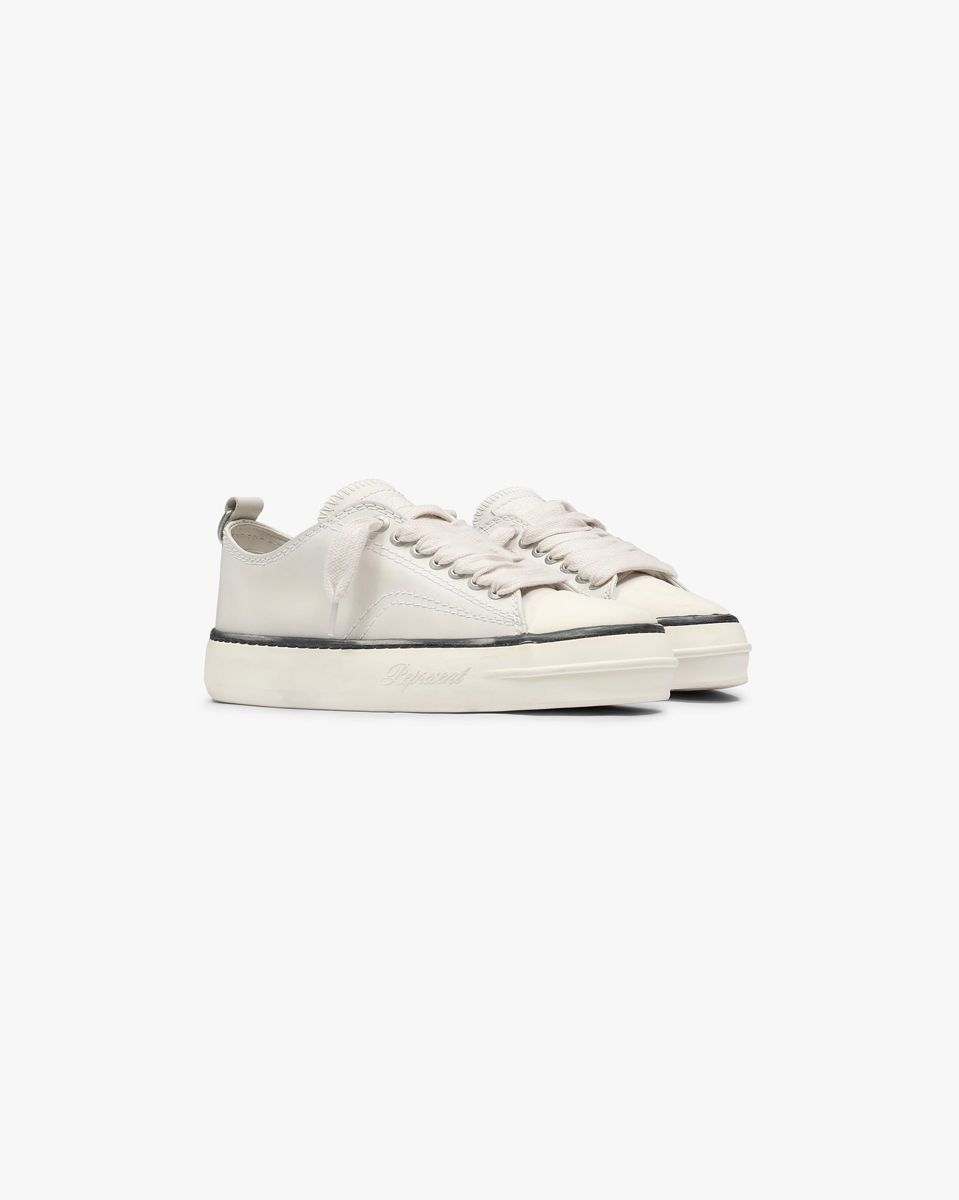 Represent Rep-Cap Leather Flat White