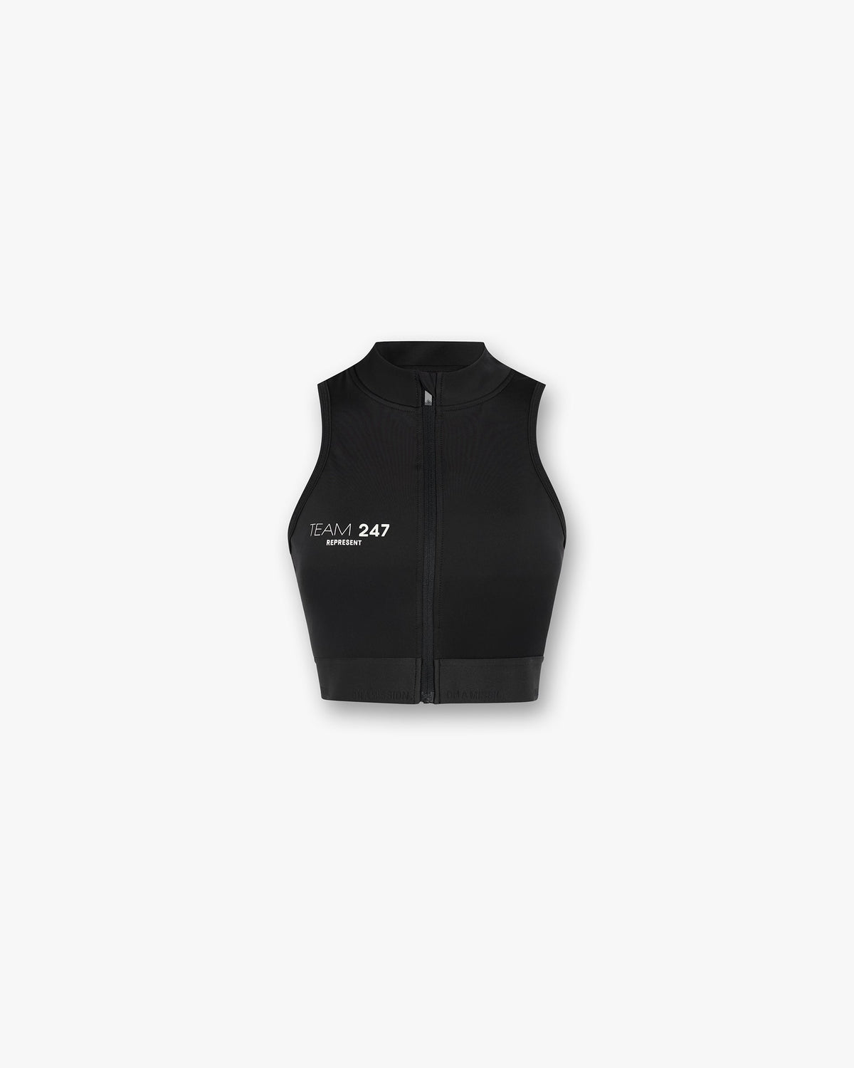 Represent 247 Zip Front Performance Crop Black