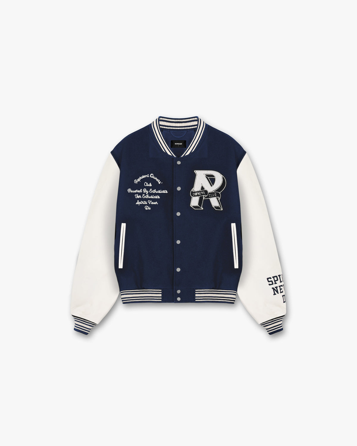Represent Owners Club Varsity Jacket Black/White