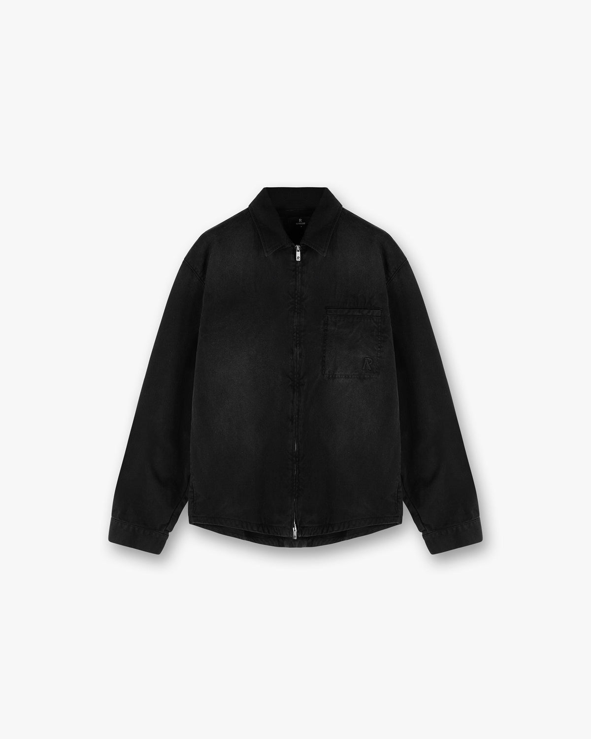 Represent Cotton Zip Through Shirt Black