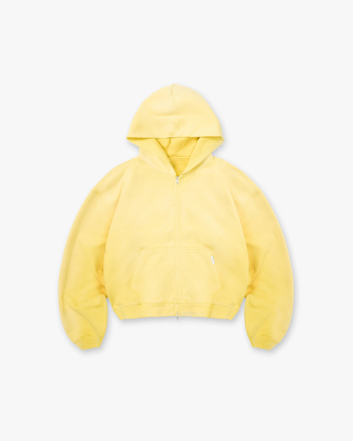 Represent Initial Boxy Zip Through Hoodie Canary Yellow