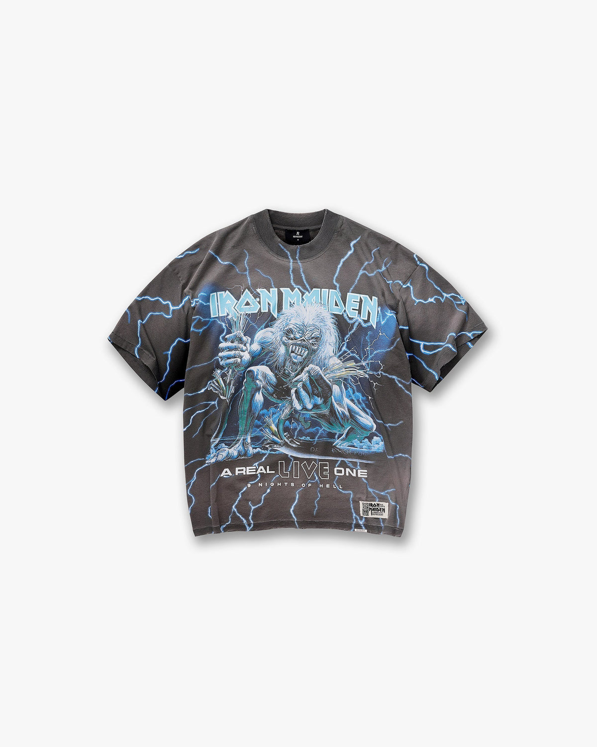 Represent X Iron Maiden A Real Live One T-Shirt Stained Brown