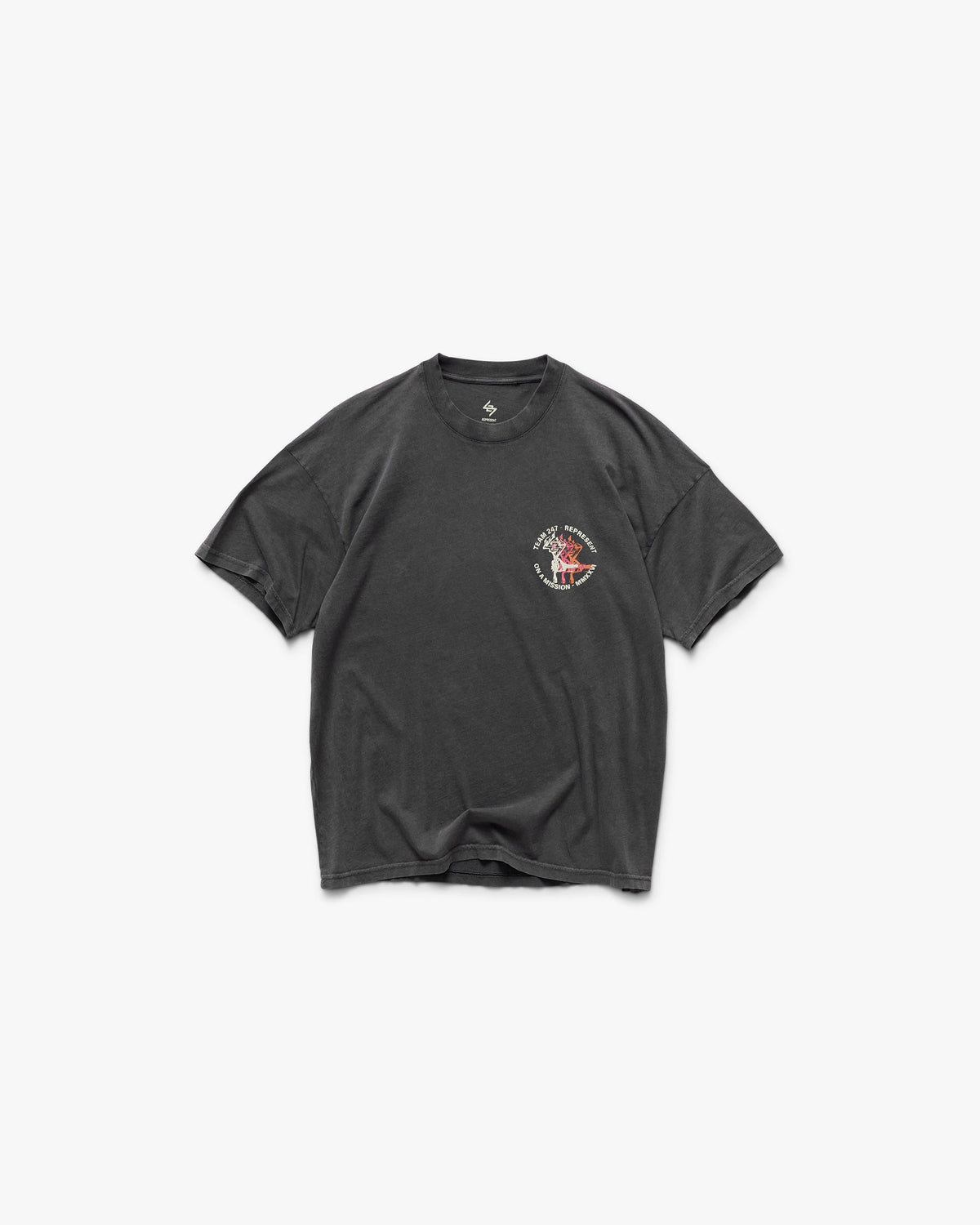 Represent 247 Torch Boxy T-Shirt Washed Black