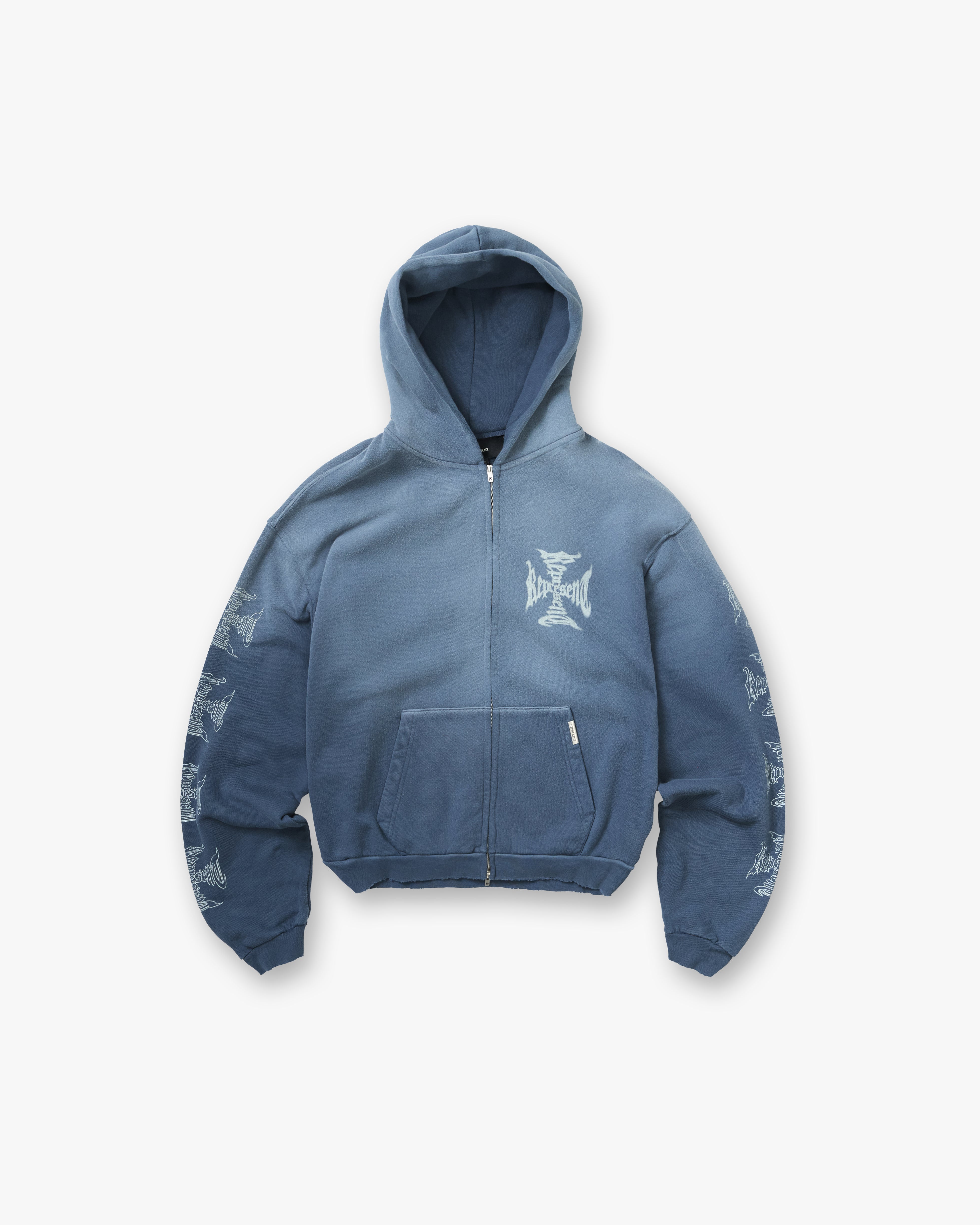Represent MH Shrunken Zip Hoodie Vintage Navy